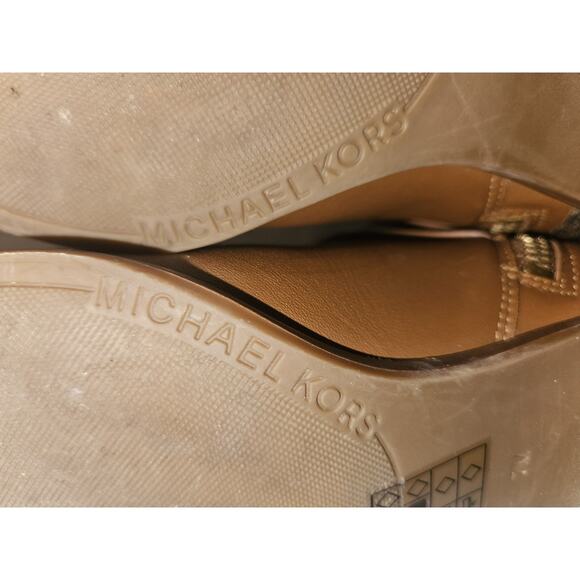 Michael Kors Kincaid Leather Ankle Boot 7M Tan Zipper - Picture 11 of 12